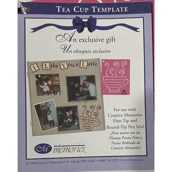Creative Memories Teacup Journaling Template For Card Making Scrapbooking - Picture 2 of 4